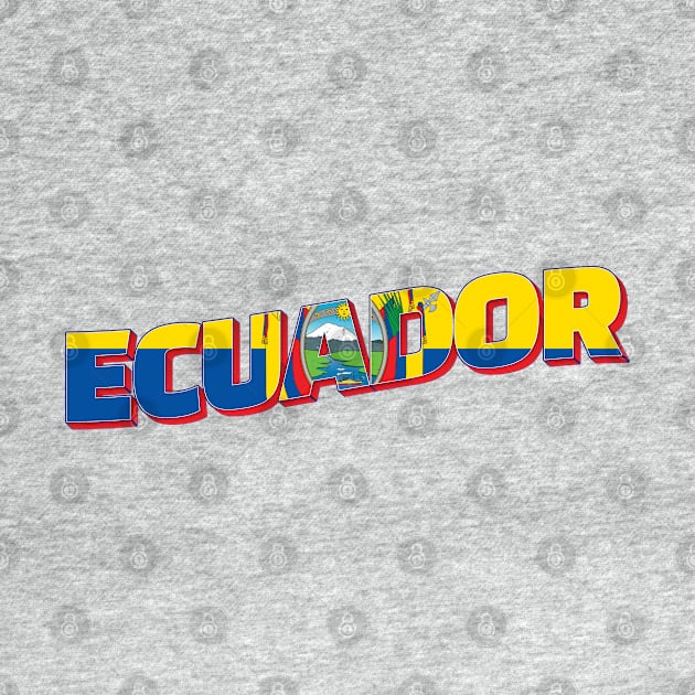 Ecuador Vintage style retro souvenir by DesignerPropo